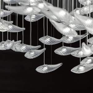 Lámpara <span class=keywords><strong>de</strong></span> araña LED <span class=keywords><strong>de</strong></span> lujo personalizada diseño <span class=keywords><strong>de</strong></span> <span class=keywords><strong>cristal</strong></span> decoración interior del hogar instalación colgante metal largo hoteles villas centros comerciales - Product Image 2