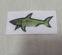 Autocollant 3D Requin Personnalisé 2026 – Nouvelle Collection, Résistant aux UV, Étanche, Finition Brillante, Thème Paul Élégant, Décorations DIY