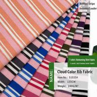 Tissu côtelé extensible 4 directions, respirant, doux et soyeux, poids moyen 240G, couleur nuage, en coton/polyester/spandex, rayé, pour filles