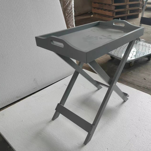 โต๊ะเล็กพับเก็บได้ทำจากไม้ MDF สีดำขาวพับเก็บได้แบบทันสมัยโต๊ะวางบนถาดแบบถอดได้ - Product Image 2