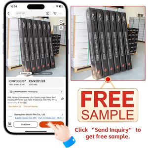 Película Protectora de Pintura para Automóvil de TPU PPF de 7.5mil 1.52*15m con Garantía de 10 Años, Antiarañazos, Color Negro Mate, para Carrocería de Automóvil - Product Image 4