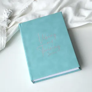 Wholesale A5 Pu Leather Meeting Journal Custom Print Logo Hardcover Blue Planner 2024 Diary Notebook