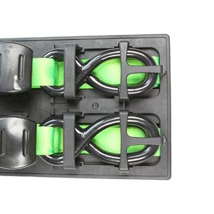 2 buah Set 25mm Aksesori Sepeda Motor Ratchet Tie Down PE ikat tali sabuk dengan S kait untuk kargo kontrol tali Ratchet Set - Product Image 4