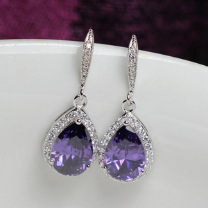 Orecchini a Goccia con Cristalli Pavé per Donne, Eleganti Orecchini Pendenti, Accessori per Abiti da Festa e Uso Quotidiano - Product Image 6
