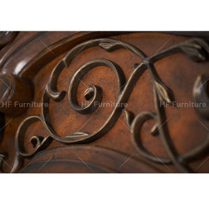 Armadietto da esposizione americano con intaglio a mano classico di lusso nuovo design in vetro vetrina con struttura in legno soilid mobili per la casa - Product Image 5