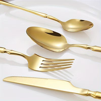 Ensemble de couverts en acier inoxydable 410, couteau, fourchette, cuillère durables, finition miroir, style moderne minimaliste, passe au lave-vaisselle