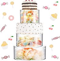 YOUYIZUO Noir Cascade Dessert Buffet Riser Acrylique Gâteau Stand cube Fond Creux Boîte pour Affichage des Aliments