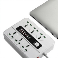 Multiprise universelle, 6 prises CA avec ports de charge USB PD, cordon en cuivre pur, prise pour la maison, le dortoir, le bureau, l'ordinateur