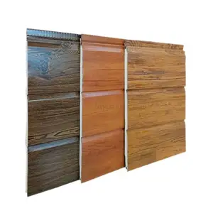 Wood Grain Sandwich Panel B1/B2 Fire Grade Fireproof External Wall Sandwich Board Thermal Insulation Cold Room Panel