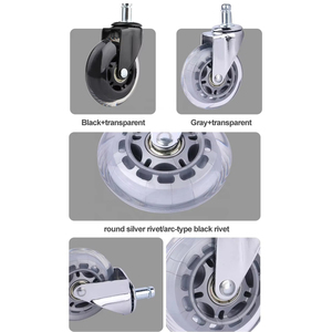 Factory Wholesale Black Transparent 3 Inch Polyurethane Swivel Casters 50kg Heavy Load Silent Eco Friendly Furniture Wheels - Product Image 5