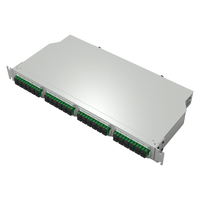 Kotak Terminal Optik Profesional 1U 19-Inch Berbahan Baja Cold Rolled dengan Tray Sambungan 12-Port dan Panel Patch Fiber Optik 5G Warna Hitam