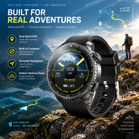 Montre connectée GPS SENBONO pour hommes, écran HD 1,43'', GPS intégré, altimètre, baromètre, boussole, commande vocale AI, compatible avec Android et iPhone