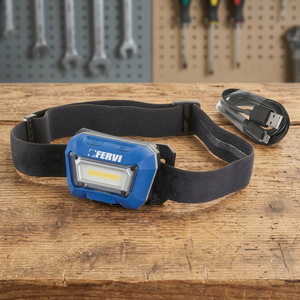 FERVI Sensor-Convenience Headlamp 3W COB <b>LED</b> 300 Lumens 4h Autonomy Li-ion Battery Comfortable and Convenient Da Testa Lamp - Product Image 2