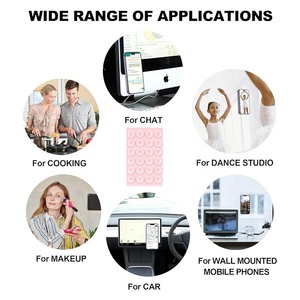 Support de téléphone à ventouse en silicone, accessoires de téléphone adhésifs, fixation libre sur les miroirs et les surfaces planes, support de téléphone mains libres - Product Image 3