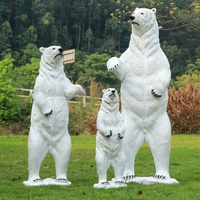 Sculpture d'ours polaire en fibre de verre, faite à la main, personnalisable, pour l'extérieur, décoration de parc, zone scénique, jardin, aménagement paysager