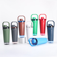 Gobelet isotherme personnalisé de 21 oz en acier inoxydable, shaker à protéines, gobelet avec base de rangement pour protéines