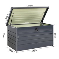 Poubelle de rangement de patio imperméable à l'extérieur Boîte de pont d'été pour coussins Coussins Outils de jardin en bois pour la maison de stockage extérieure