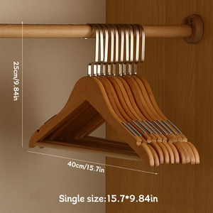 定制徽标激光雕刻实木衣架，防滑、无缝表面，适合家庭使用 - Product Image 6