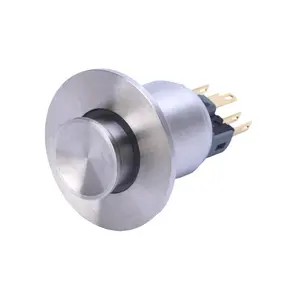 22mm Toilet Single Stainless Steel Flush Momentary 1NO Concave Surface Toilet Button Push