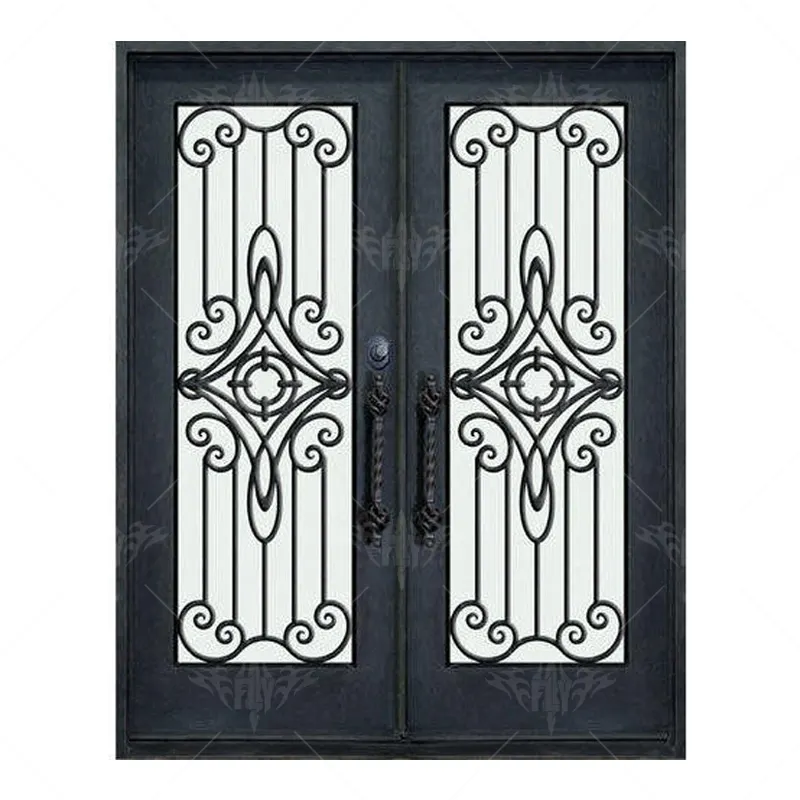 High quality wrought iron doors double exterior iron doors entrance wrought iron double door