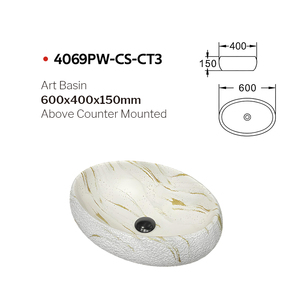 Hot Selling <strong>Gold</strong> Color Oval Modern Porcelain Bathroom Hotel Washroom Countertop Special <strong>Crystal</strong> Plated Art Basin Lavabo - Product Image 5
