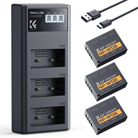 Cargador LCD de 3 Ranuras y Juego de 3 Baterías Recargables NP-W126 para Cámara Digital, Compatible con Fujifilm X100vi X100V, de K&F Concept