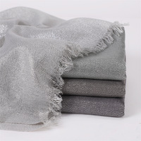 Écharpes douces et unies à la vente chaude, 200*80cm, avec des fils dorés et argentés, écharpes scintillantes, foulards pour femmes, hijabs, bandeaux pour la tête