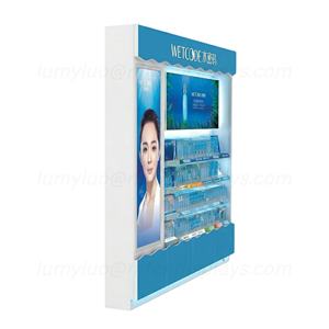 Muebles Personalizados para Tiendas Minoristas, Vitrina de Exhibición de Madera con Iluminación LED, Soporte de Piso con Estantes Estables para Productos de Cuidado de la Piel - Product Image 3