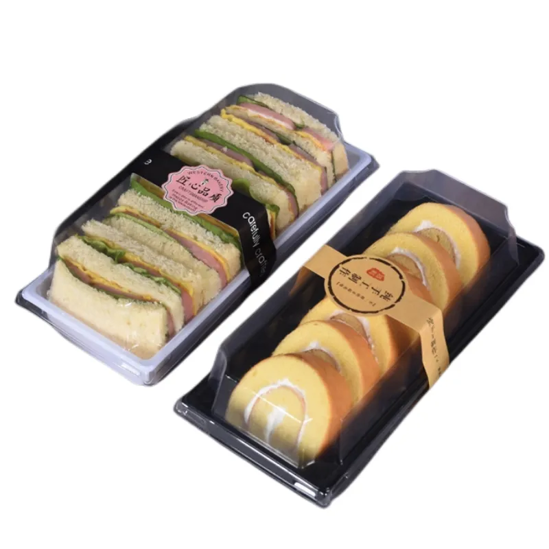 Wholesaler Plastic Packing Boxes rectangular sushi box disposable Charcuterie Boxes Clear Lids for Dessert Container