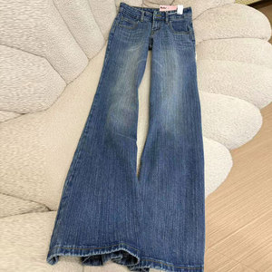 Pantaloni <span class=keywords><strong>a</strong></span> zampa in Denim da donna <span class=keywords><strong>a</strong></span> <span class=keywords><strong>vita</strong></span> <span class=keywords><strong>bassa</strong></span> OEM <span class=keywords><strong>Jeans</strong></span> svasati stile retrò alla moda pantaloni Casual alla moda, versatili e alla moda, <span class=keywords><strong>Jeans</strong></span> traspiranti - Product Image 2