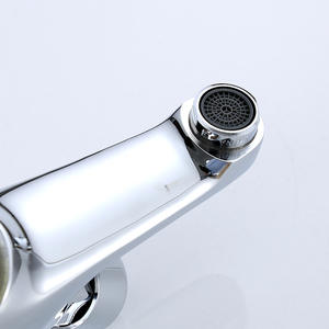 Grifo de lavabo con sensor táctil de un solo orificio para montaje en encimera, con función de retardo por presión, para agua fría - Product Image 1