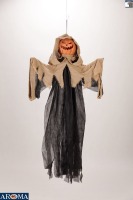 AROMA Décoration d'Halloween en forme de bonhomme citrouille suspendu de 35 pouces avec tête lumineuse pour les fêtes d'Halloween et la décoration extérieure