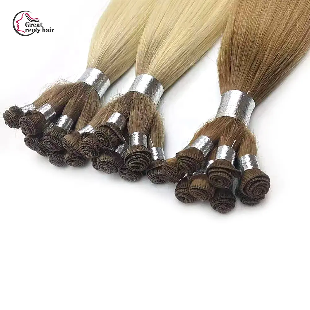 2021 new trend wholesale 100% human hair hand tied weft hair extension