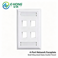 Plaque murale Keystone ABS ignifuge de type 86 à 4 ports, bord arrondi lisse, fixation murale à clipser pour connecteur Keystone RJ45/RJ11
