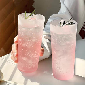 Stile <span class=keywords><strong>giapponese</strong></span> glassato <span class=keywords><strong>rosa</strong></span> gradiente tazza di acqua Collins tazze di succo freddo dritto bicchiere per bevande - Product Image 5