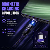 Câble USB C magnétique SIKAI 240W PD3.1, câble de charge rapide USB C vers USB C pour ordinateur portable, téléphone, configuration de bureau de jeu