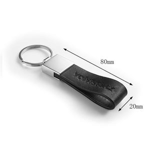 Porte-clés en cuir de luxe avec logo personnalisé gravé en relief, fermé par métal - Product Image 6