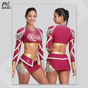 Uniformes de cheerleading pour enfants personnalisés avec strass - Product Image 4