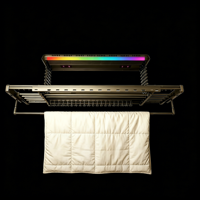 Sushine Home Séchoir à linge électrique intelligent pliable en aluminium à fixation au plafond, avec barres rétractables et levage à une touche