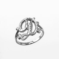 Anello da dito con lettera iniziale con anello con pepita in oro con lettere personalizzate con anello con nome regalo anelli in argento Sterling S925