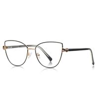 Kacamata Cateye Model 3144, bingkai optik logam, bingkai kacamata Logo kustom Salamin