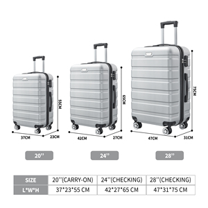 Tùy Chỉnh 20 24 28 Inch ABS Vỏ Cứng Xe Đẩy Trường Hợp Túi Xe Đẩy Trường Hợp Ánh Sáng Trọng Lượng Suitcse Dây Kéo Mở Loại Cho Du Lịch - Product Image 5