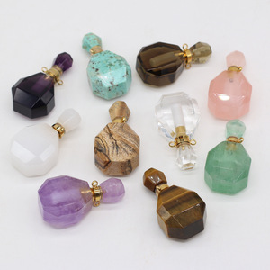 HZ Charms Resimli Jasper Esansiyel Yağ Difüzörü Doğal Taş Parfüm Şişesi Kolye Kadınlar İçin Takı <span class=keywords><strong>Mini</strong></span> Kristal Kolye - Product Image 6