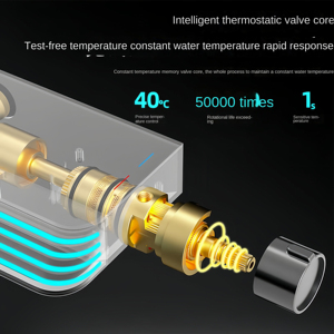 Système de douche thermostatique YF 2026 gris bronze de luxe avec affichage numérique intelligent et éclairage d'ambiance étoilé - Product Image 4