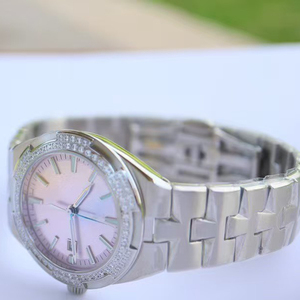 Pink Dial Stainless Steel Bracelet Womens Wristwatch Diamond Bezel Automatic Mechanical Date Luminous Reloj Mujer 2026 Trending - Product Image 3