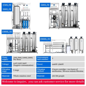 Système de purification d'eau potable commercial 250 LPH par osmose inverse avec pompe PLC, moteur en acier inoxydable <span class=keywords><strong>et</strong></span> filtre pour eau en bouteille pure - Product Image 4