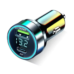 Caricabatterie per <span class=keywords><strong>auto</strong></span> 240W con doppia porta <span class=keywords><strong>USB</strong></span> 120W ricarica Super rapida con Display digitale adattatore di ricarica rapida - Product Image 2