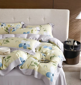 Parure <span class=keywords><strong>de</strong></span> lit en lyocell imprimé 300T, douce pour la peau, pour dormir nu, fraîcheur printemps-été, draps en soie - Product Image 4
