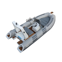 Bateau semi-rigide haute flottabilité 480C Coque en fibre de verre avec tube en Hypalon Gris