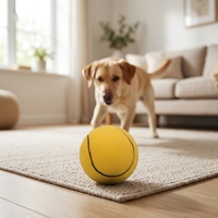 Doğal Kauçuk Köpük Köpek Topu 60mm Elastik Çiğneme Oyuncağı İç ve Dış Mekan Oyunları için Getirme Eğitim Topu